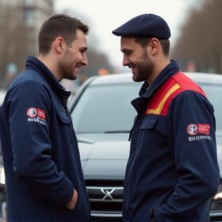 Britannia engineer assisting a customer